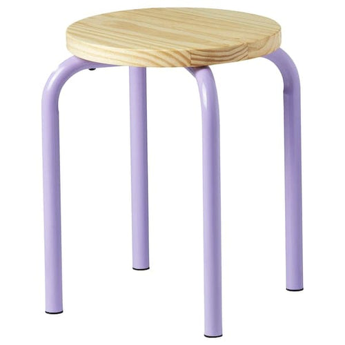DOMSTEN - Stool, lilac/pine
