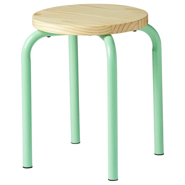 DOMSTEN - Stool, light green/pine - best price from Maltashopper.com 90555161