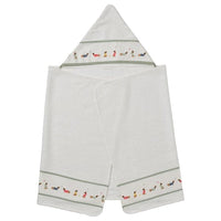 DRÖMSLOTT - Baby towel with hood, puppy pattern/white, 60x125 cm - best price from Maltashopper.com 90526376