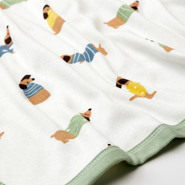 DRÖMSLOTT - Blanket, puppy pattern/dot pattern multicolour, 80x100 cm - best price from Maltashopper.com 60526373