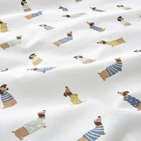 DRÖMSLOTT - Duvet cover 1 pillowcase for cot, puppy pattern/multicolour, 110x125/35x55 cm - best price from Maltashopper.com 30521193