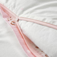 DRÖMSLOTT - Duvet cover 1 pillowcase for cot, puppy pattern/pink, 110x125/35x55 cm - best price from Maltashopper.com 90521190