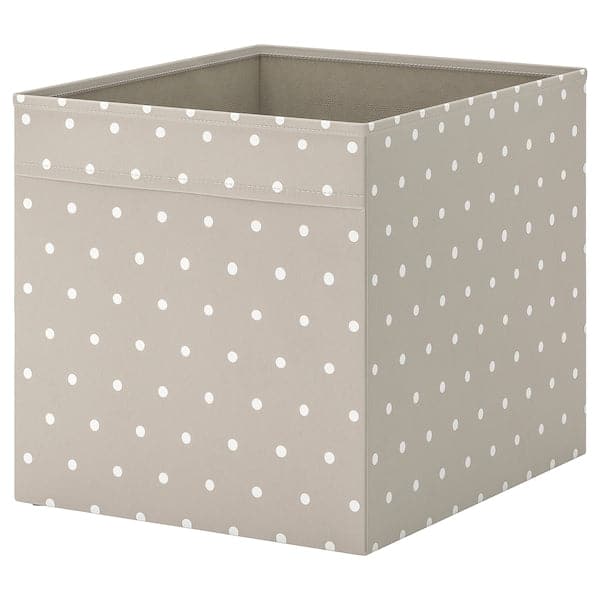 DRÖNA Container - beige/a pois 33x38x33 cm , 33x38x33 cm - Premium Household Storage Containers from Ikea - Just €6.99! Shop now at Maltashopper.com