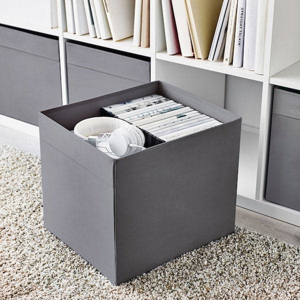 DRÖNA - Box, dark grey, 33x38x33 cm - best price from Maltashopper.com 10443974