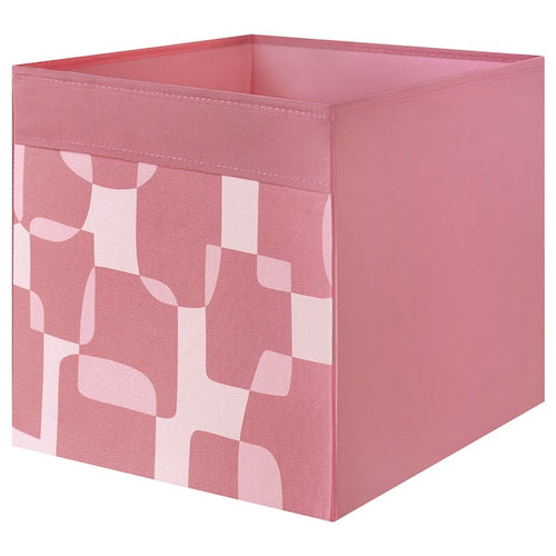 DRÖNA - Box, pink/white, 33x38x33 cm