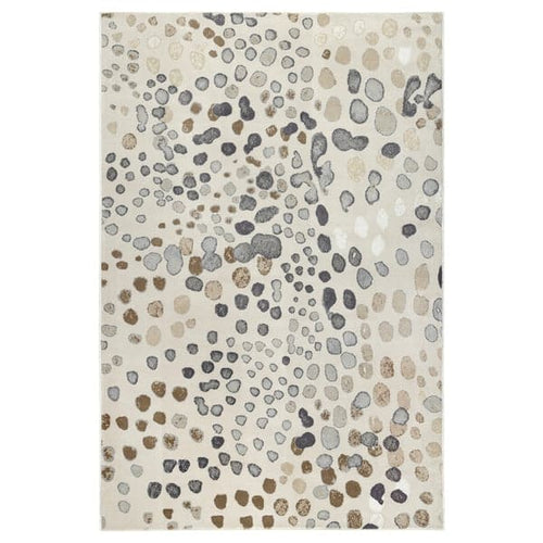 DUBBELFIL - Rug, low pile, dot pattern/beige, 160x230 cm