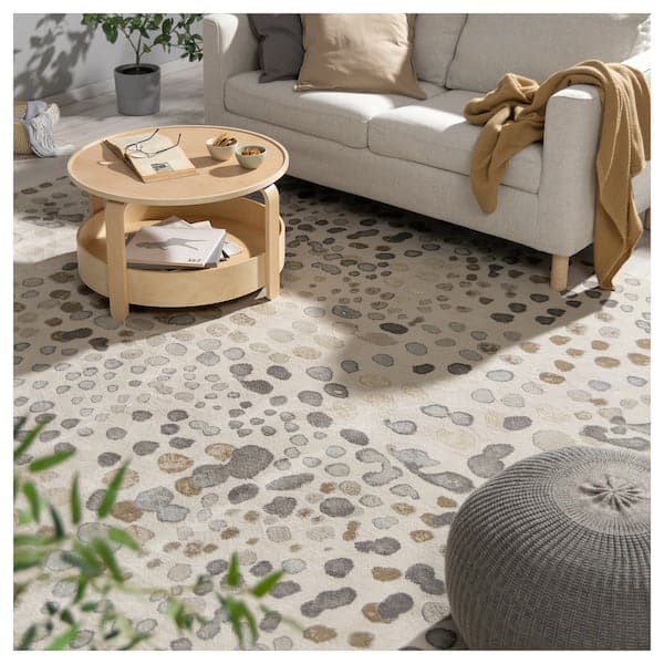 DUBBELFIL - Rug, low pile, dot pattern/beige, 160x230 cm - best price from Maltashopper.com 10565890