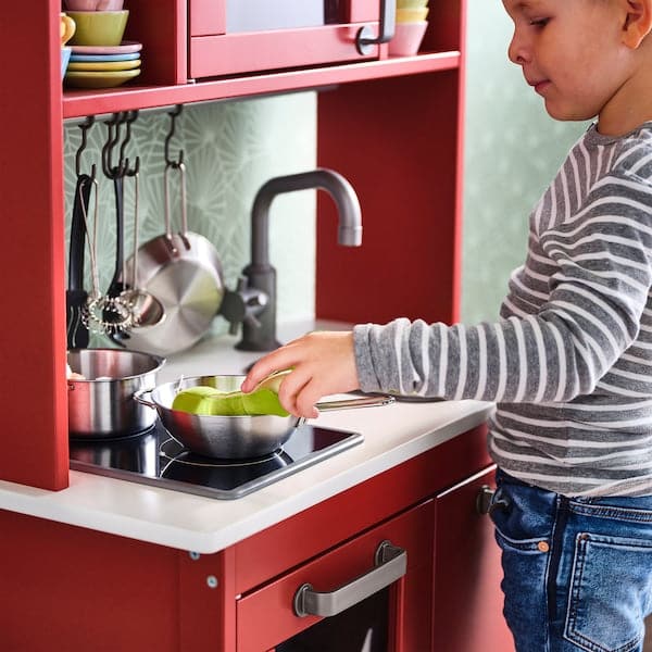 DUKTIG - Play kitchen, red, 72x40x109 cm - best price from Maltashopper.com 80557740