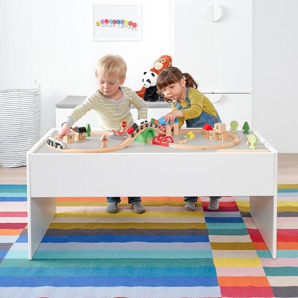 DUNDRA - Activity table with storage, white/grey - best price from Maltashopper.com 30472499