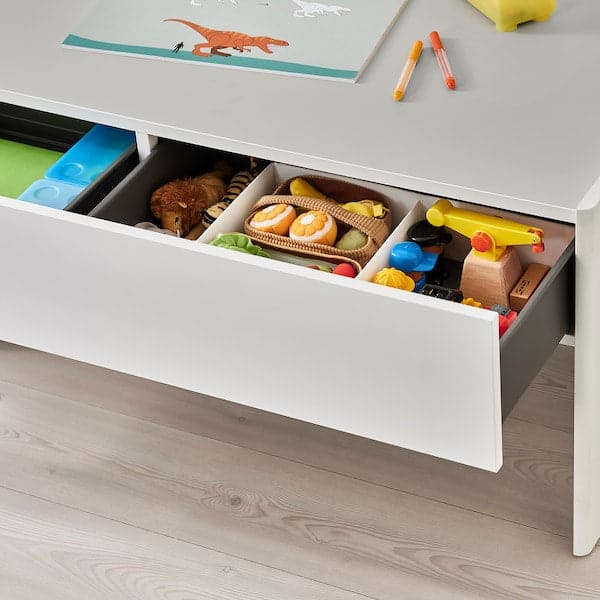 Ikea DUNDRA - Activity table with storage, white/grey