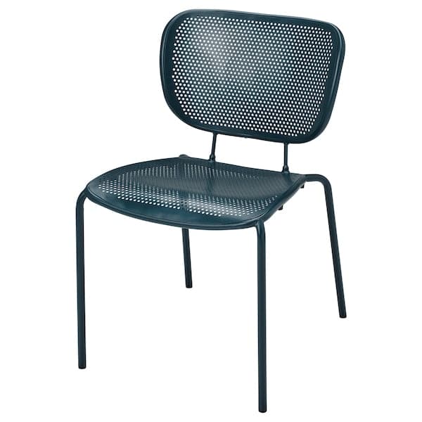 DUVSKÄR - Chair, in/outdoor, black-blue - best price from Maltashopper.com 70515760