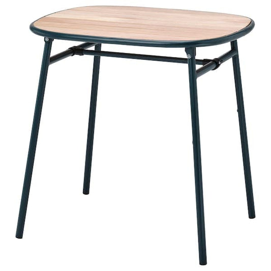 DUVSKÄR - Table, outdoor, black-blue/eucalyptus, 76x63 cm - best price from Maltashopper.com 90515759