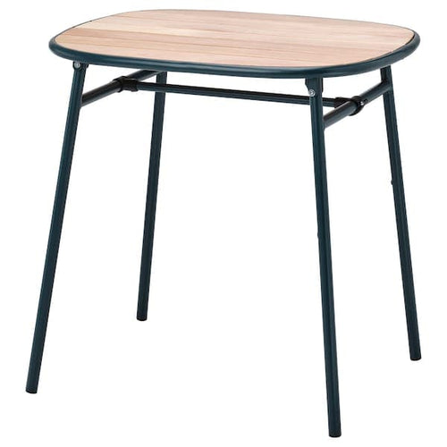 DUVSKÄR - Table, outdoor, black-blue/eucalyptus, 76x63 cm