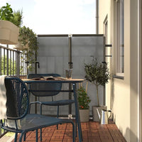 DUVSKÄR - Table, outdoor, black-blue/eucalyptus, 76x63 cm - best price from Maltashopper.com 90515759