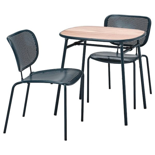 DUVSKÄR - Table and 2 chairs, outdoor/black-blue