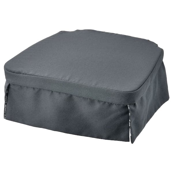 Ikea DVÄRGDUNÖRT - Chair cushion, grey/white, 42/35x42x4 cm