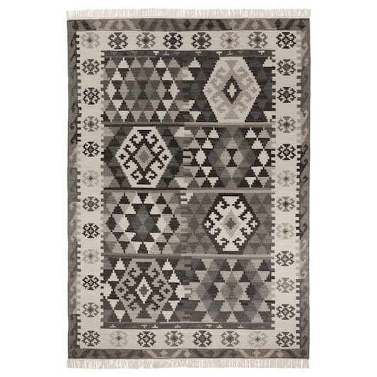 DVÄRGVETEN - Carpet, black/white, , 170x240 cm - best price from Maltashopper.com 20570754