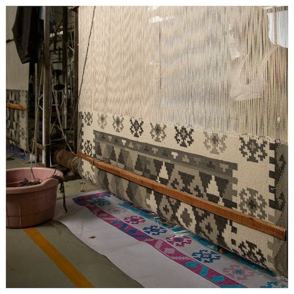 Ikea DVÄRGVETEN - Carpet, black/white, , 170x240 cm