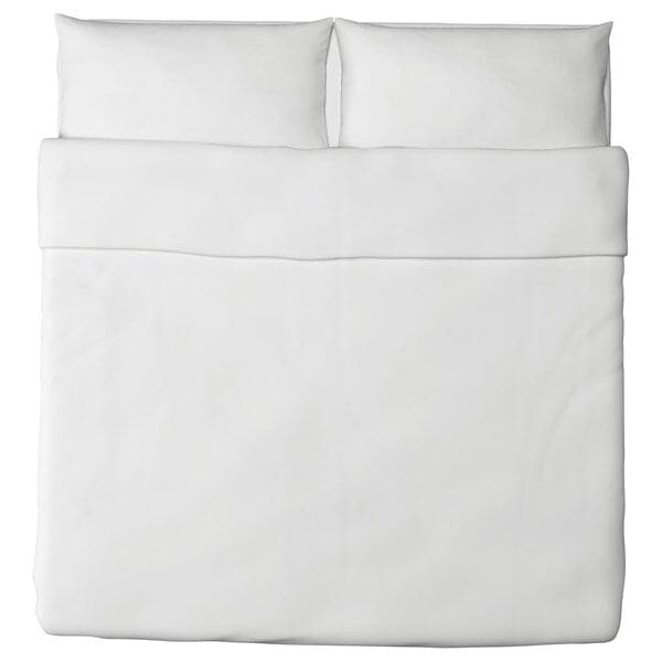 DVALA - Duvet cover and 2 pillowcases, white, 240x220/50x80 cm - best price from Maltashopper.com 90377965