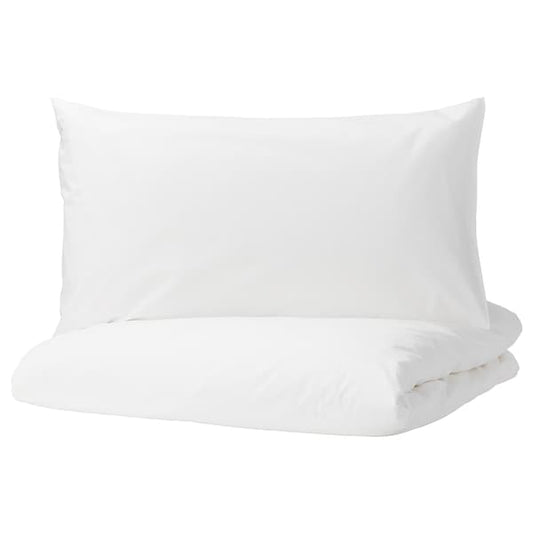 DVALA - Duvet cover and 2 pillowcases, white, 240x220/50x80 cm - best price from Maltashopper.com 90377965