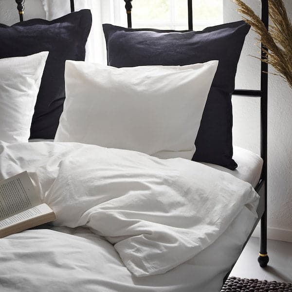 DVALA - Duvet cover and 2 pillowcases, white