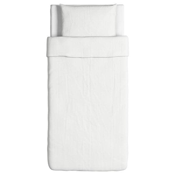 DVALA - Duvet cover and pillowcase, white, 150x200/50x80 cm - best price from Maltashopper.com 00377979