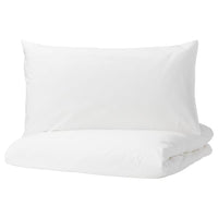 DVALA - Duvet cover and pillowcase, white, 150x200/50x80 cm - best price from Maltashopper.com 00377979