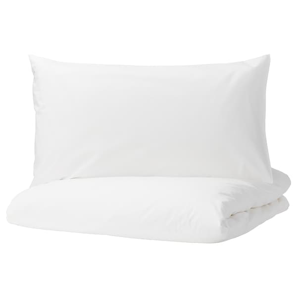 DVALA - Duvet cover and pillowcase, white, 150x200/50x80 cm - best price from Maltashopper.com 00377979