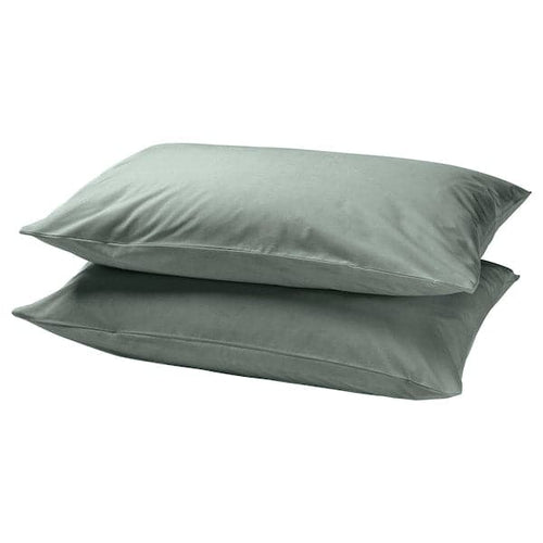 DVALA - Pillowcase, grey-green, 50x80 cm
