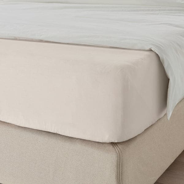DVALA Sheet with corners - beige 160x200 cm , 160x200 cm - best price from Maltashopper.com 50357163