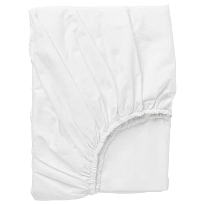 DVALA - Fitted sheet, white, 90x200 cm - best price from Maltashopper.com 00357226