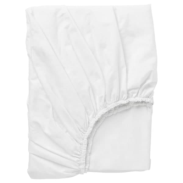 DVALA - Fitted sheet, white , 160x200 cm