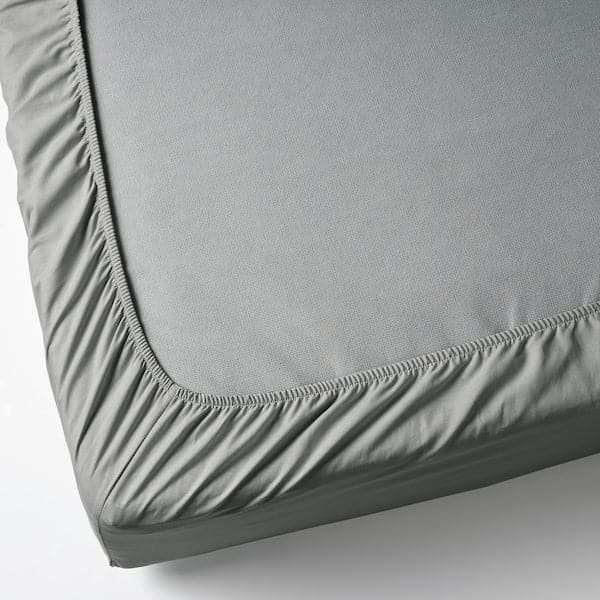 DVALA Sheet with corners - light grey 140x200 cm - best price from Maltashopper.com 20482446