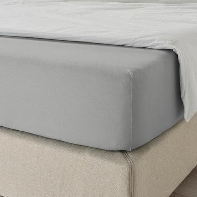 DVALA Sheet with corners - light grey 90x200 cm - best price from Maltashopper.com 50482459