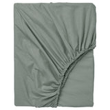 DVALA fitted sheet, grey-green, 180x200 cm