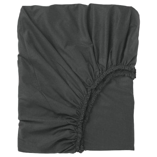 DVALA - Fitted sheet, black , 90x200 cm - best price from Maltashopper.com 20357169