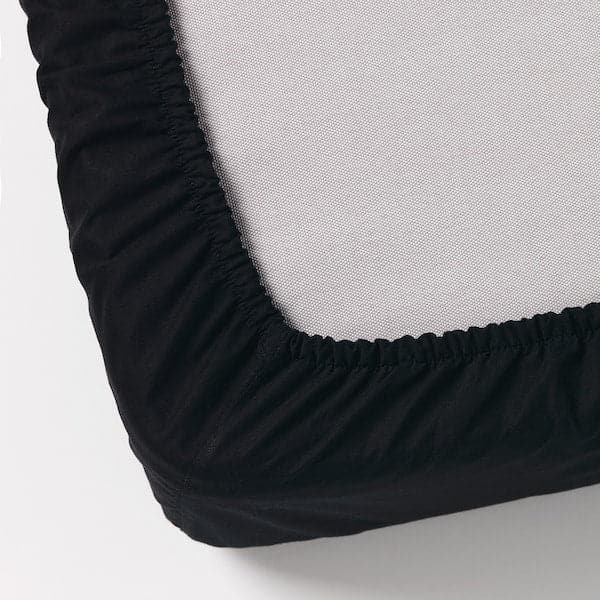 DVALA - Fitted sheet, black , 90x200 cm - best price from Maltashopper.com 20357169