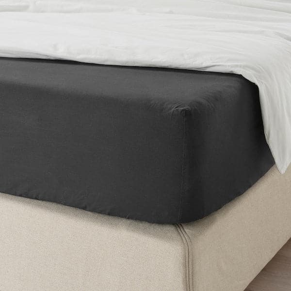 DVALA Sheet with corners - black 160x200 cm , 160x200 cm - best price from Maltashopper.com 50357276