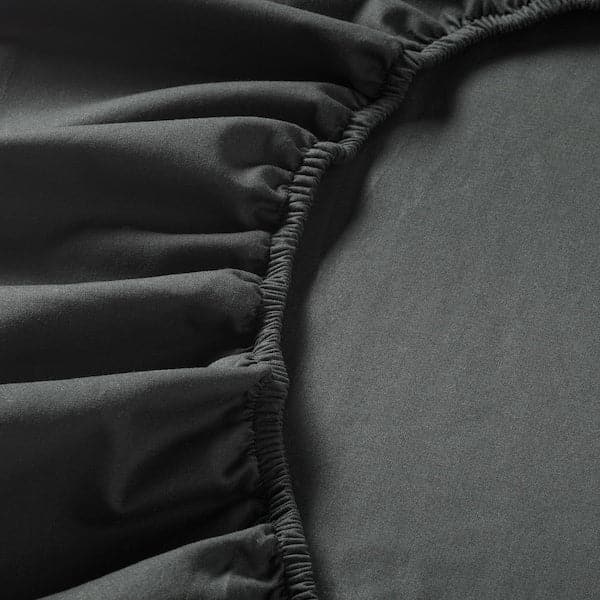 DVALA Sheet with corners - black 160x200 cm , 160x200 cm - best price from Maltashopper.com 50357276