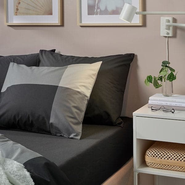 DVALA Sheet with corners - black 160x200 cm , 160x200 cm - best price from Maltashopper.com 50357276