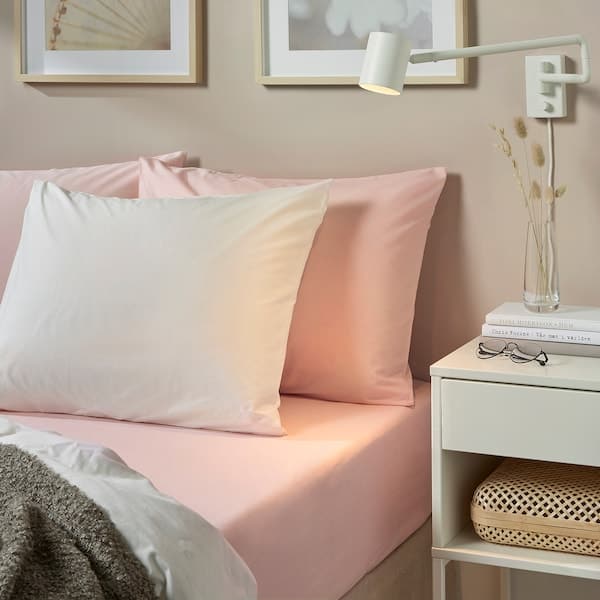 DVALA Sheet with corners - pale pink 160x200 cm , 160x200 cm - best price from Maltashopper.com 60357662