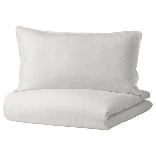 DYTÅG - Duvet cover and 2 pillowcases, white, 240x220/50x80 cm