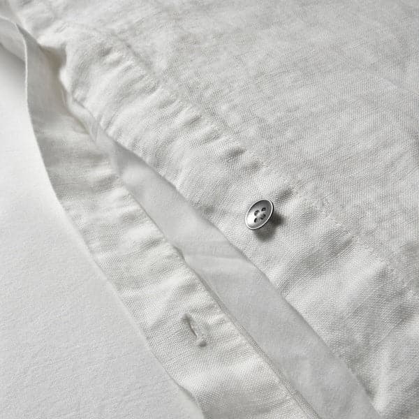 DYTÅG - Duvet cover and 2 pillowcases, white, 240x220/50x80 cm - best price from Maltashopper.com 20518756