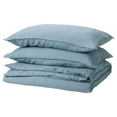DYTÅG - Duvet cover and 2 pillowcases, blue, 240x220/50x80 cm