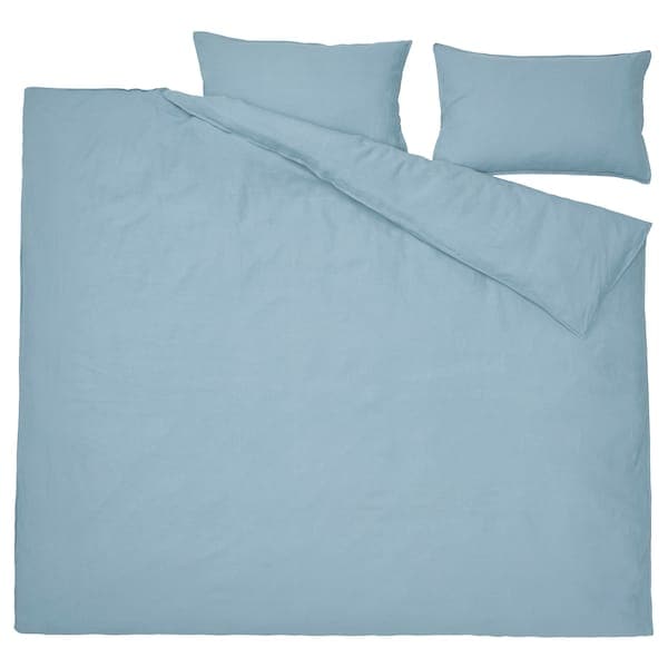 DYTÅG - Duvet cover and 2 pillowcases, blue, 240x220/50x80 cm - best price from Maltashopper.com 90550540