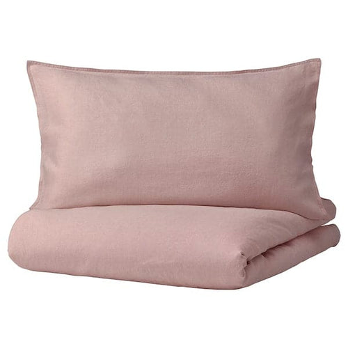 DYTÅG - Duvet cover and pillowcase, light pink, 150x200/50x80 cm