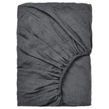 DYTÅG fitted sheet, dark grey, 140x200 cm