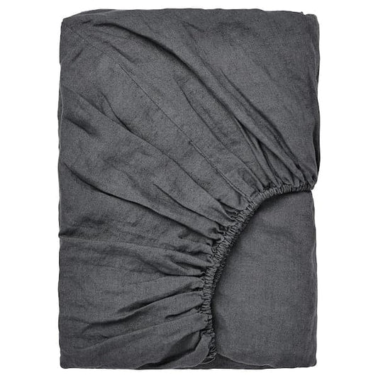 Ikea DYTÅG Fitted sheet, dark gray,140x200 cm