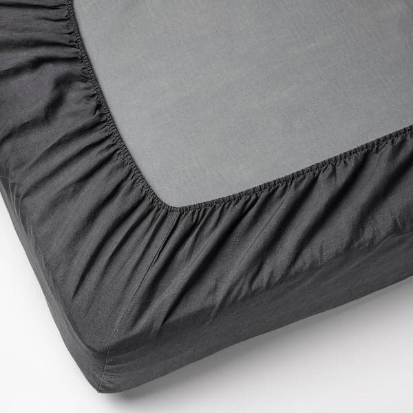 DYTÅG Fitted sheet, dark gray,140x200 cm - best price from Maltashopper.com 90521393