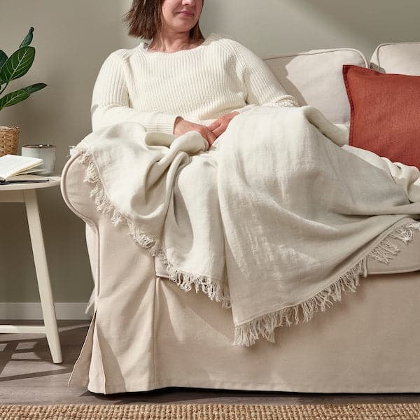 DYTÅG - Throw, off-white, 130x170 cm - best price from Maltashopper.com 20542105